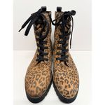 Donald Pliner Boots Size 9.5 Suede Leather Animal Print Classic Hiker Design Tan Photo 2