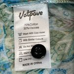 Vatpove Shirt Womens Medium Green Blue Aztec Madras Coastal Country Vacation Photo 6