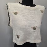 Star Wars x Zara Womens Crochet Cropped Vest Size SMALL Cream Knit Yoda Photo 6