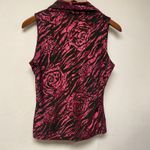 EXPRESS Y2K Velvet Goth Burnout Zebra Rose Cowl Neck Sleeveless Top Women Med Photo 5