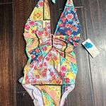Johnny Was One piece halter top bathing suit swimsuit pool Beach Resort BoHo coastal Photo 0
