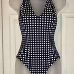 J.Crew Navy Blue & White Polka Dot Swimsuit 6 Photo 2