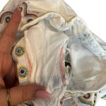 Zimmermann  Size 2 Peggy‎ Linen Shorts White Colorful Embroidered Accent Coastal Photo 11