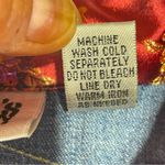  Asian Silk Patchwork Denim Jacket Misses Chicos Size 2 (12)Colorful Silk Photo 6