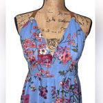 WAYF  Botanical Flyaway Cornflower Blue Floral Women’s Sleeveless Maxi Dress Lrg Photo 3