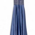 B Darlin  Juniors Sequin Satin Halter Formal Dress – Size 1/2 Photo 0