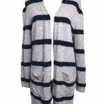 Madewell Kent Cardigan Navy Gray Striped Open Photo 7
