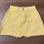 Yellow Denim Mini Skirt Size 0 Photo 0