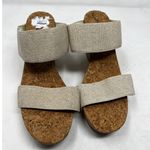Lucky Brand  Cork Platform Wedge‎ Slide Sandals Summer Heels Cream Size 10 Photo 2