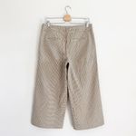 Loft Ann Taylor yellow checkered gingham plaid wide leg ankle pants size 8 Photo 3