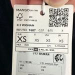 Mango MNG  Navy Blue Velvet‎ Pants Women's Straight Leg Pull On Contemporary Chic Photo 9