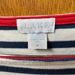 Lake Pajamas Breton Stripes 3/4 Sleeve Mini Dress Navy Blue White Medium M Photo 4