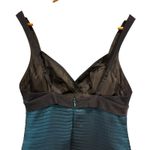 Y2K iridescent pleated body con dress dark blue, Size Small Blue Photo 3