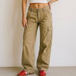 Polo Jeans Co Y2K Low Rise Baggy Cargo Pants Size 4 Grunge Boho 100% Cotton Brown Photo 2