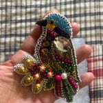 Handmade A Beautiful Multi Beaded Bird Brooch Photo 5