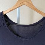 Vince dark navy basic soft layering long sleeve scoop back top Photo 2