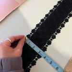 Black Floral Lace Wide Wrap Crystal Gem Round Embellished Buckle Free Size Photo 5