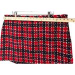 Endless Rose  Anthropologie Mini Skirt 2XL Red Tweed Plaid Academia Preppy NEW Photo 6