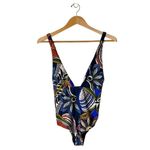 ZARA  Swimsuit Womens Small Blue Floral Print‎ Tropical One Piece Bathing Suit Photo 3