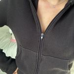 SKIMS Waffle Knit Cropped Zip Chocolate Photo 3