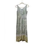 Sigrid Olsen  Green Floral Maxi Dress Size 6 Boho Beach Resort Wear Photo 3