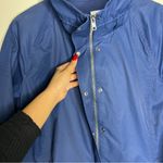J. Jill Blue Drawcord Mock Neck Full Zip Front Utility Jacket Size L Photo 7