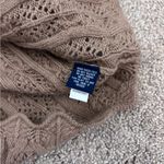 CHAPS  NWT Tan Brown Crocheted Peekabo Granola Earthy Long Sleeve Top Photo 5