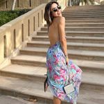 ZARA  ruffle printed halter midi Dress NEW Photo 2