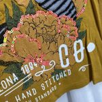 Desigual  Tee Womens US Small Flower Embroidery Snake Sequin New Photo 4