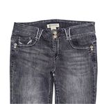 Democracy  Black Gray Mid Rise Skinny Jeans Women’s Size 10 Embroidered Stretch Photo 2