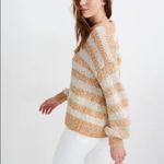 Madewell NWT Striped Sweater Womens S Orange Cream Cotton Cottagecore Coastal Photo 1