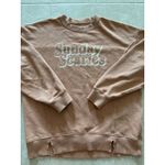 Aerie Sweatshirt Womens Size XXS Sunday Scaries Tan Distressed Oversized Preppy Photo 4