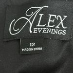 Alex Evenings  Women's Black Illusion-Sleeve Beaded-Trim Dress Size 12 Photo 11