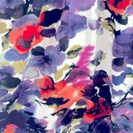 Beautiful tank top in watercolor floral print Purple Photo 2