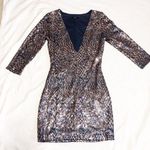 Fora Deep V Plunging Neckline Sequined Bodycon Dress Blue Shimmer Metallic Sexy Size undefined Photo 0