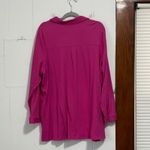 Belle Kim Gravel Pink Gauze Button Front Long Sleeve Tunic Top Plus Size 1X Photo 4