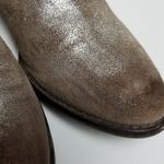 Seychelles  LEATHER SUEDE BROWN SILVER METALLIC DISTRESSED RELAXED ANKLE BOOTIES Photo 6