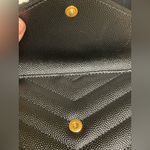 Saint Laurent  - YSL Monogram Small Flap Wallet - Grained Leather - Black W/ Gold Photo 13
