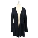 Anthropologie t.la Biera Oversized Longline Black Cotton Cardigan Sweater L Photo 1
