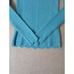 Yuna turtleneck and longsleeved sweater vintage style turquoise blue Sz S Photo 5