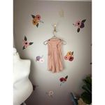 Free People  Floral Embroidered Striped Pink Freda Faux Wrap Tank - Size - XS Photo 2