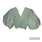 ZARA Blogger Mint Voluminous Balloon Sleeve Smocked Crop Top Photo 8