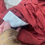 Free People Set The Tone Eyelet Long Sleeve Jumpsuit Terracotta Red Women's Sz 4 Photo 7