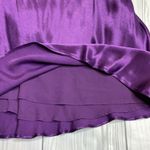ZARA NWT  Purple Satin  lingerie style cowl neck tie back mini dress XL Photo 5