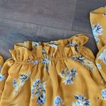 Vestique  Yellow Floral Strapless Boho Crop Top Women's M Photo 5
