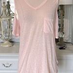 Seven7 Romantic  Pastel Pink Semi Sheer Top Womens Small Open Shoulder Photo 2