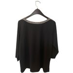 Lands' End | Black with Speckled Embroidered Crew Neck Blouse Size XL 18 Photo 1