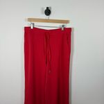 Boston Proper NWOT  Luxe Lounge Drawstring Wide Leg Pants Red Size L Photo 7