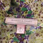 Romeo + Juliet Couture Neiman Marcus Romeo & Juliet Top Tunic Tank Floral Green Ruffle Medium Photo 4