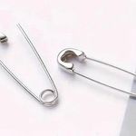 Unique Elegant Punk Gothic Style Safety Pin Design Hoop Earrings Gray Photo 0